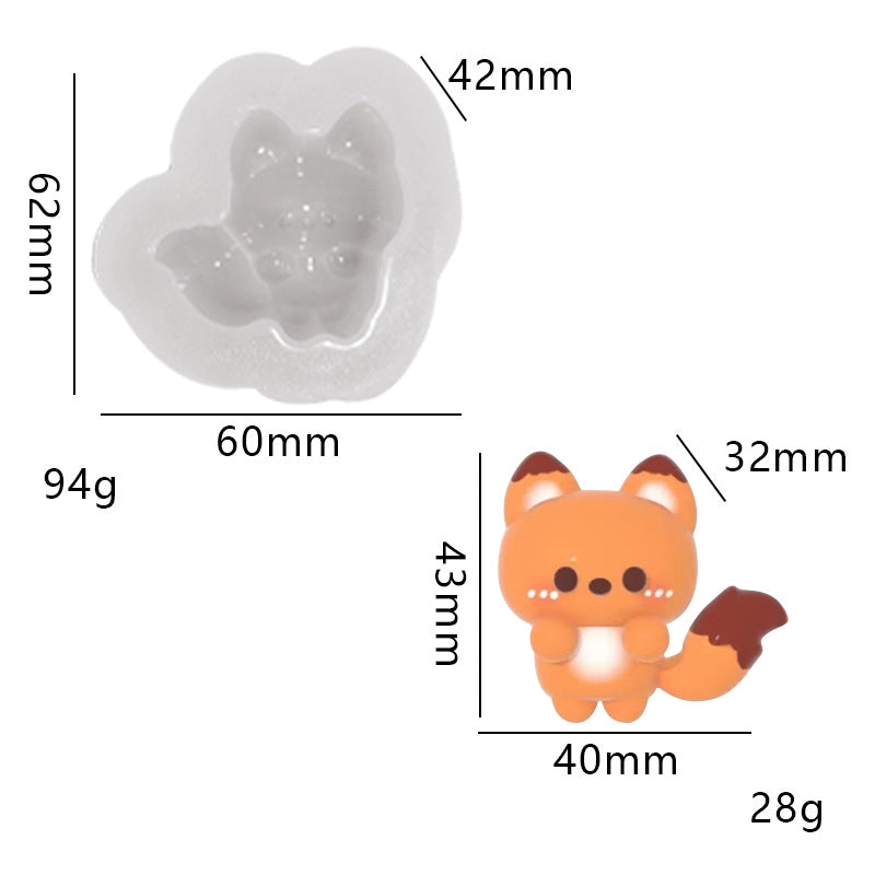 Lovely fox taba squishy silicone mold
