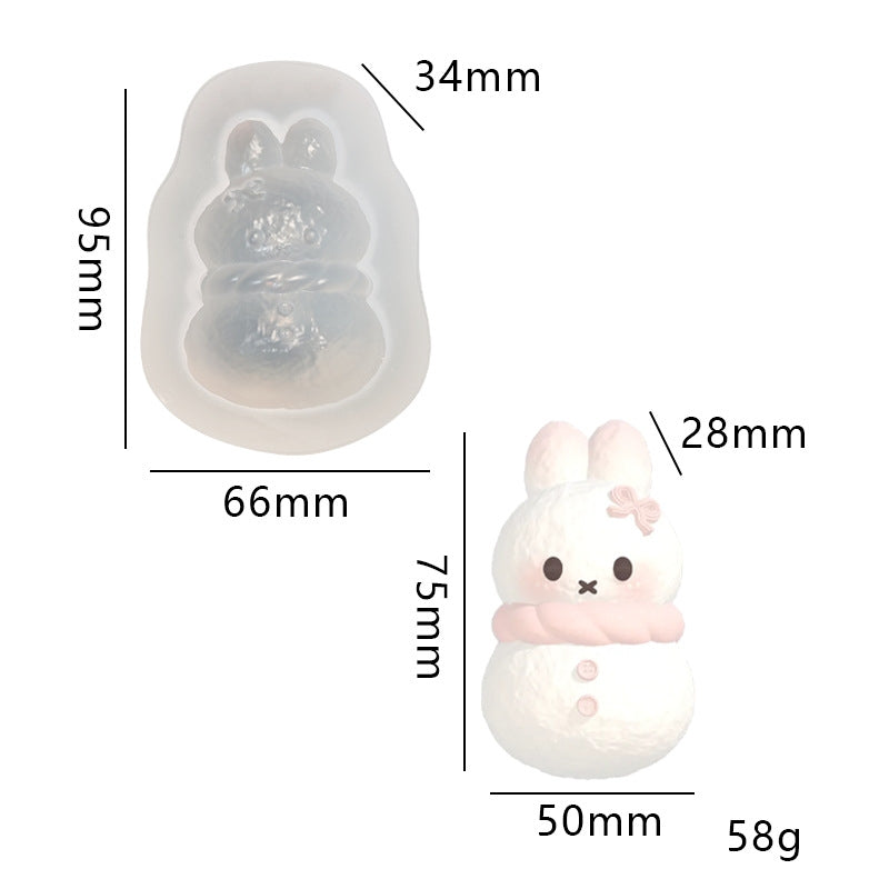 Miffy Snowman silicone mold
