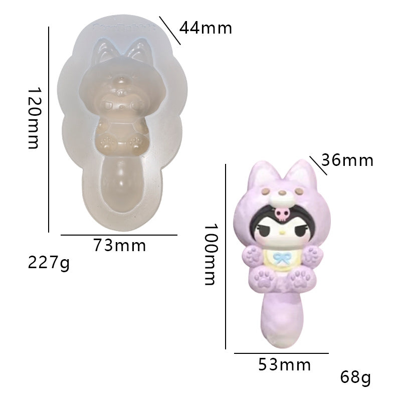Fox Kuromi taba squishy silicone mold(excluding chest accessories)
