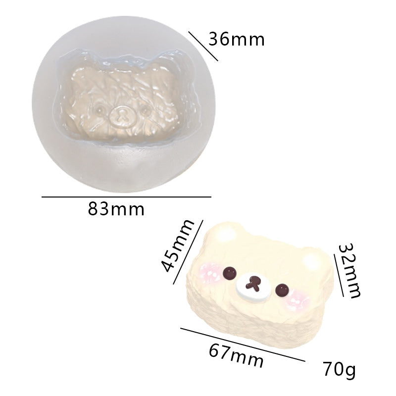Bear head taba squishy silicone mold