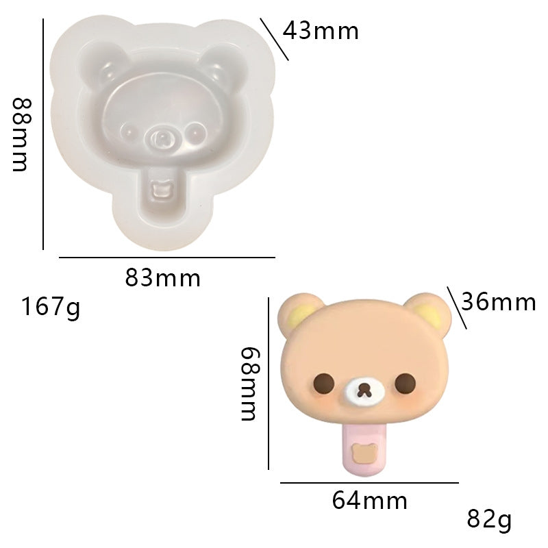 Bear ice cream taba squishy silicone mold