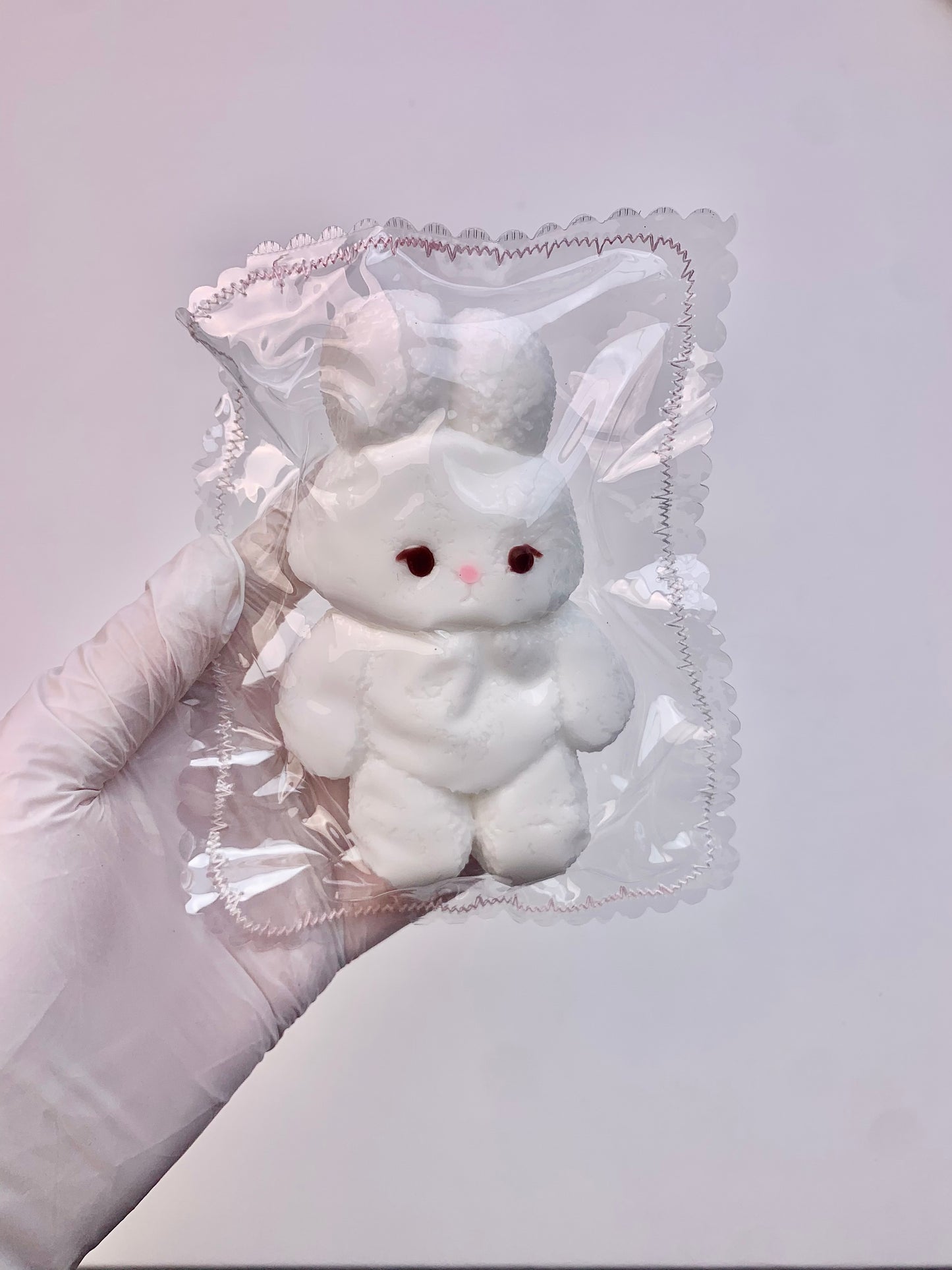 White Bunny Heart Taba Squishy